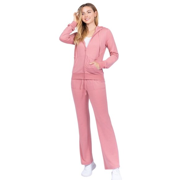 ATHLEISURE Tracksuit Jogger 2-Piece Pink Lounge Wear Co-ord Set Size M - NEW - Picture 3 of 9